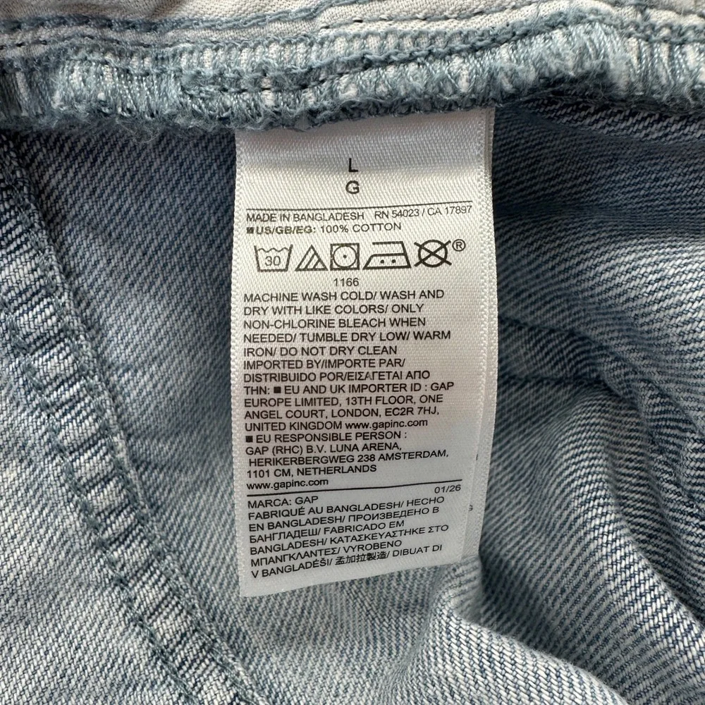Gap Easy Denim Long Shorts Light Indigo Side Stripe 896140-00 Womens Large NWT